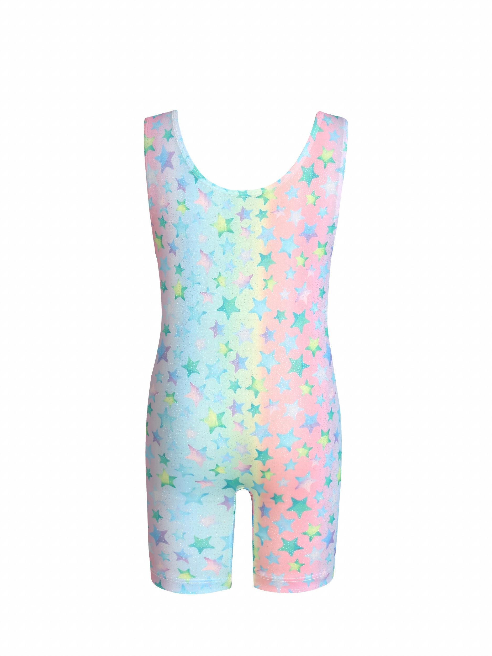 Girls Sleeveless Athletic Jumpsuit Gymnastics Leotards Outfit