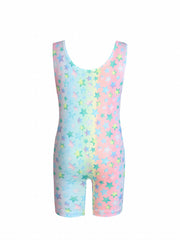 Girls Sleeveless Athletic Jumpsuit Gymnastics Leotards Outfit