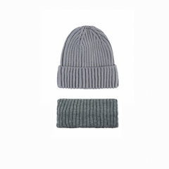2pcs Woolen Knit Beanie Hat Scarf Set