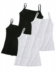 4pcs Soft Solid Cami Tops Elastic Wearable Tank Tops Women's Lingerie