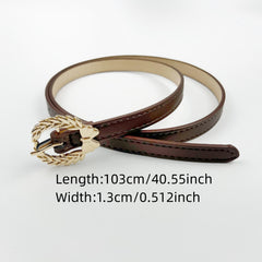 Leaf Bow Buckle Belt PU Jeans Pants Girdle Women