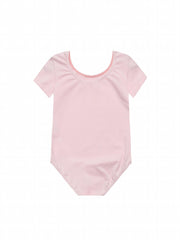 Girls Skinny Ballet Short Sleeve Bodysuit for Dance Training