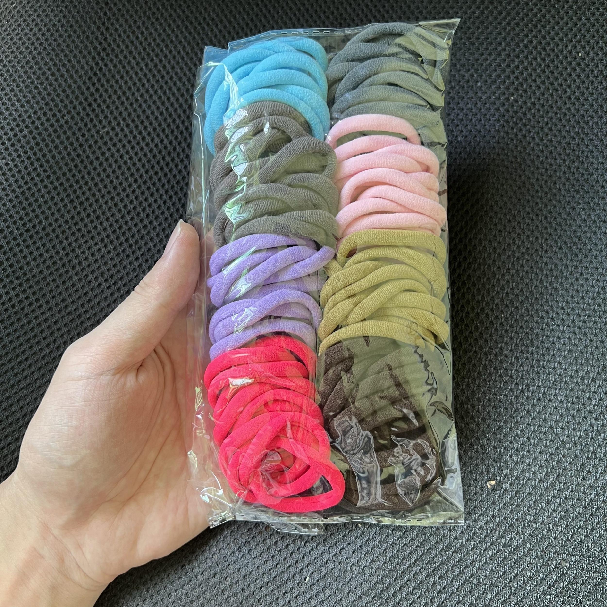 100pcs Elastic Hair Tie Seamless Hair Rope Solid Hair Access