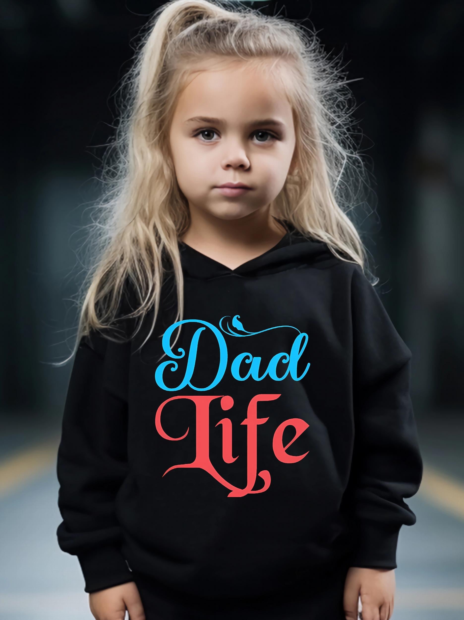 Girls 2pcs DAD LIFE Hoodies Pants Set Spring Fall Sports Gift