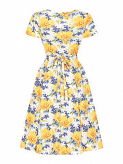 Women's Plus Floral Print Short Sleeve Dress
