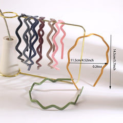 8pcs Solid Wavy Headband Style Head Hoop Hair Band For Girls Women