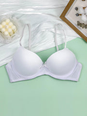 Glossy Thick Cup Bras & Bow T Shirt Bra Lingerie