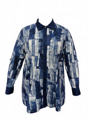  Women's Denim Print Button Up Shirt