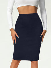 Solid Bag Hip Skirts High Waist Pencil Skirts Women's Clothing