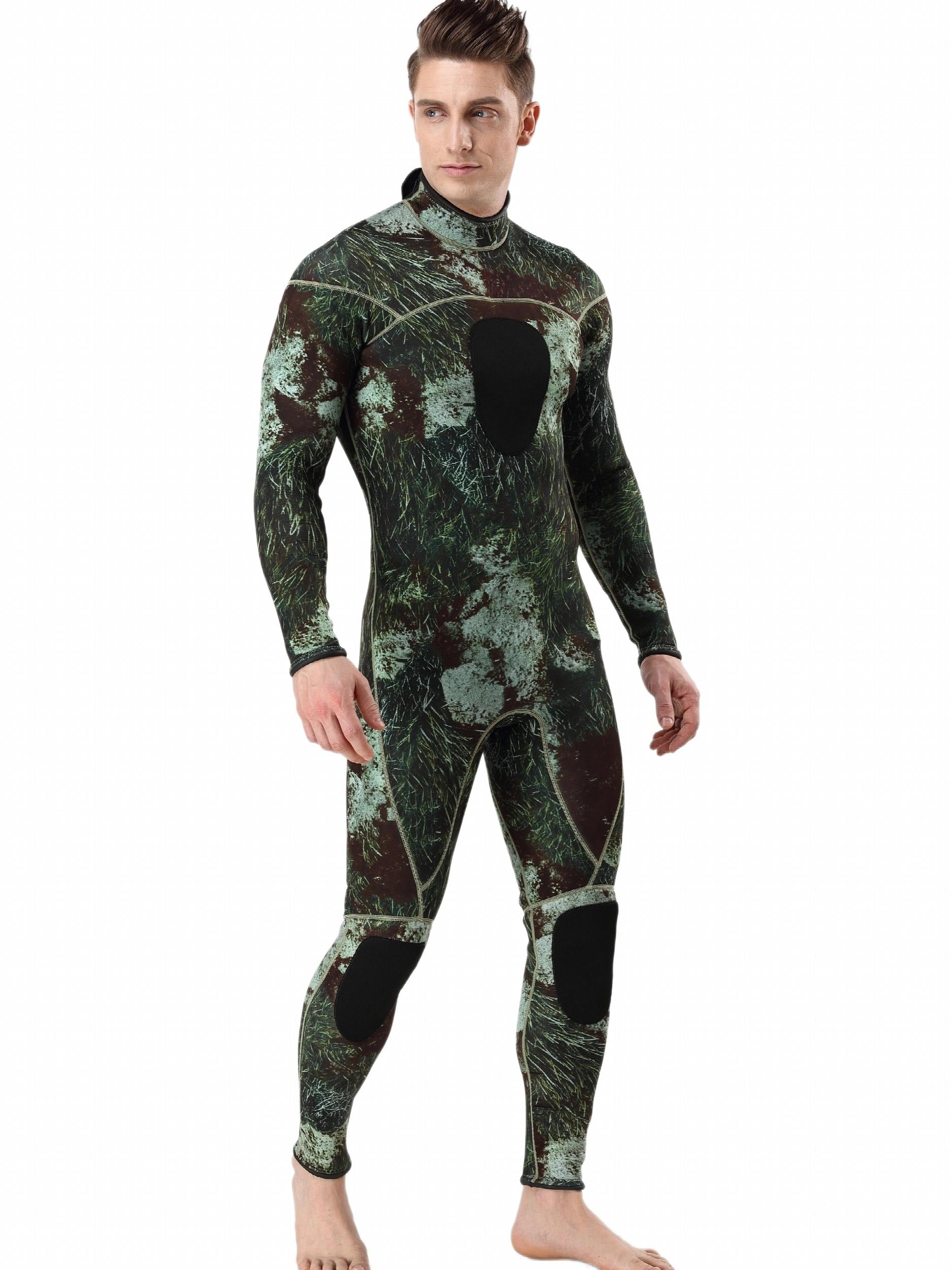 3mm Men's Skinny Fit Diving Suit Camouflage Long Sleeve Sun Protection