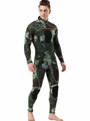 3mm Men's Skinny Fit Diving Suit Camouflage Long Sleeve Sun Protection