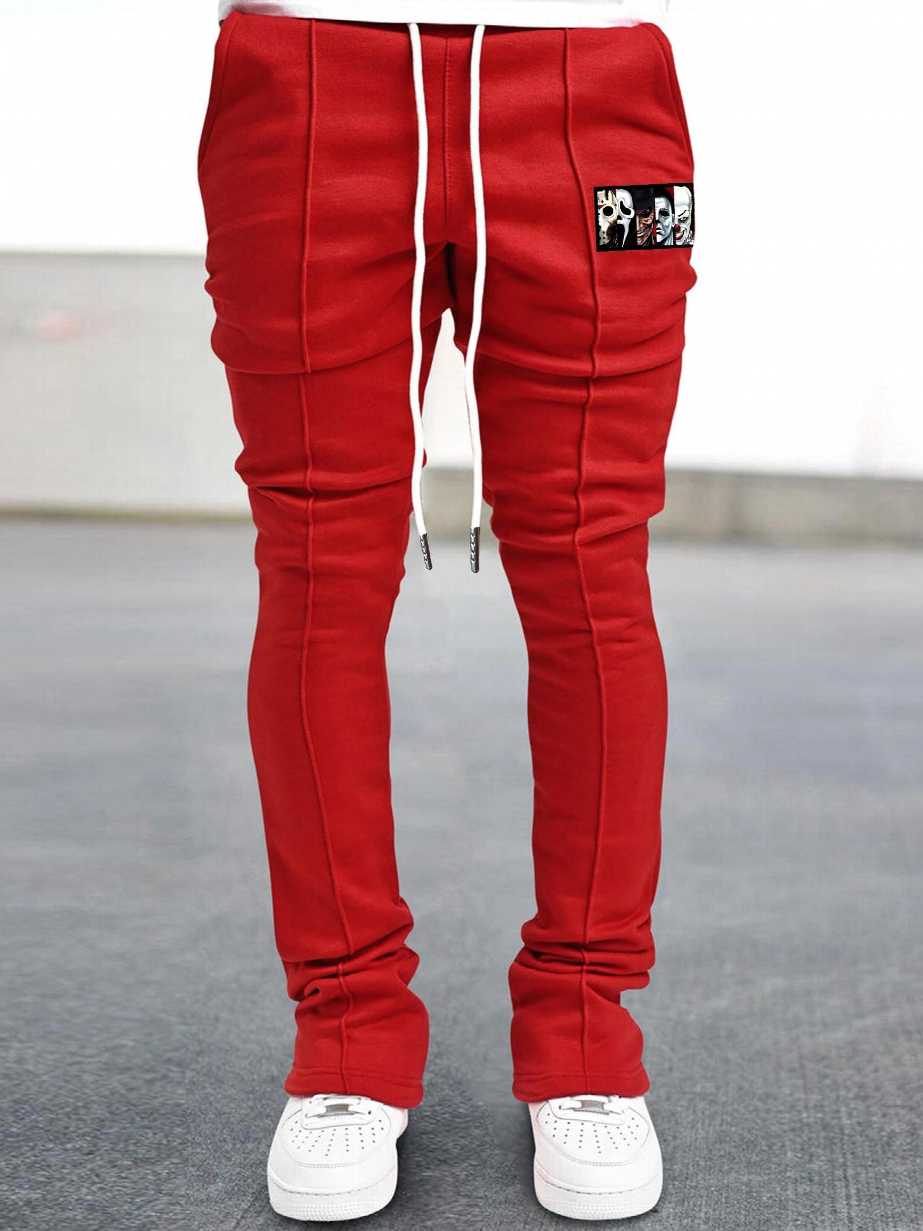 Men's Casual Sweatpants Graphic Pocket Flared Pants Hip-hop Trousers