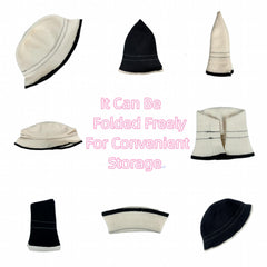 Cotton Bucket Hat Solid Sunscreen Foldable Cloche Women Outdoor