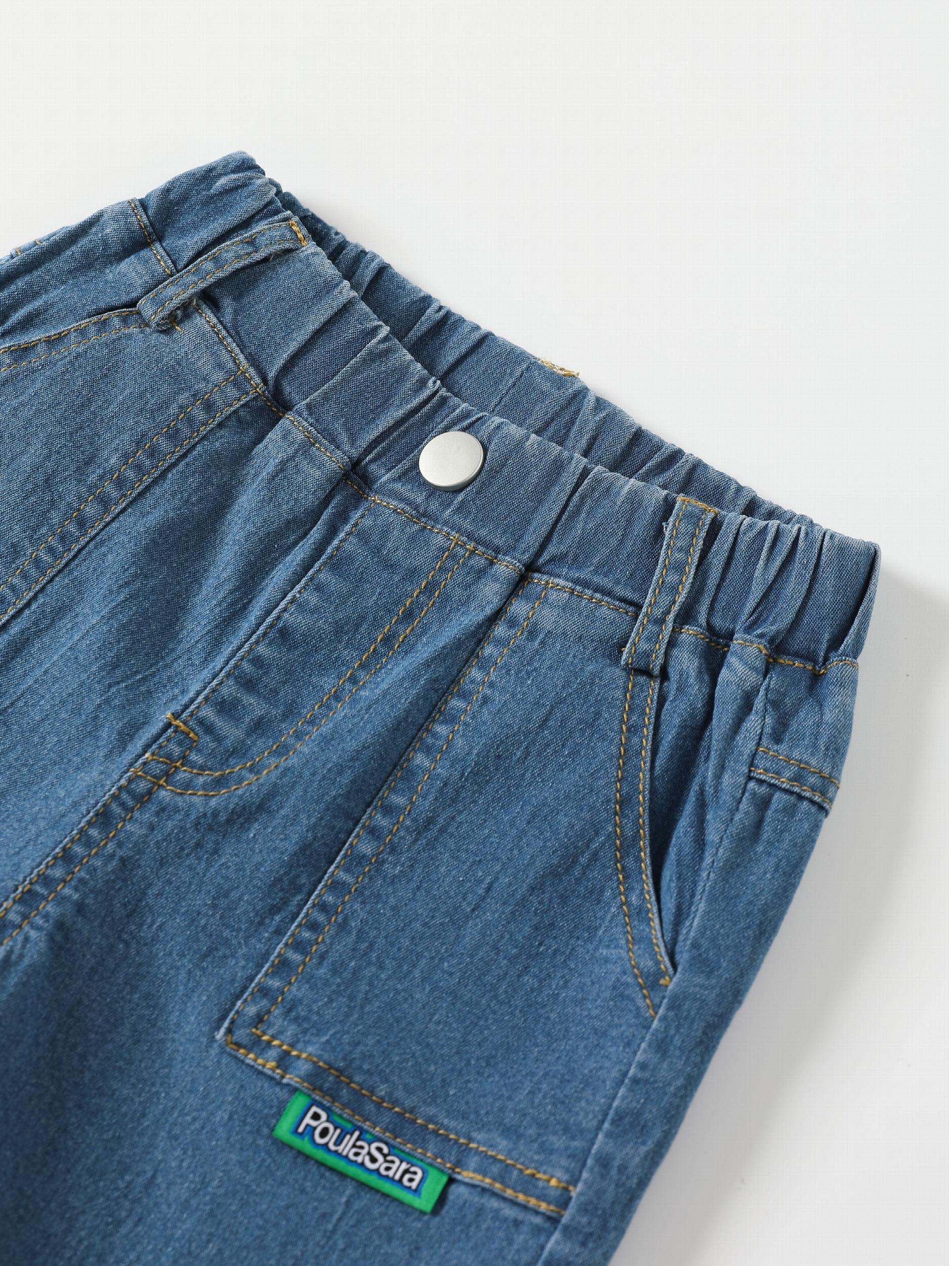 Boys Summer Denim Shorts Elastic Waist Casual Stretch