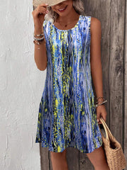  Casual Dress Women's Plus Allover Print Round Neck Medium Stretch Tank