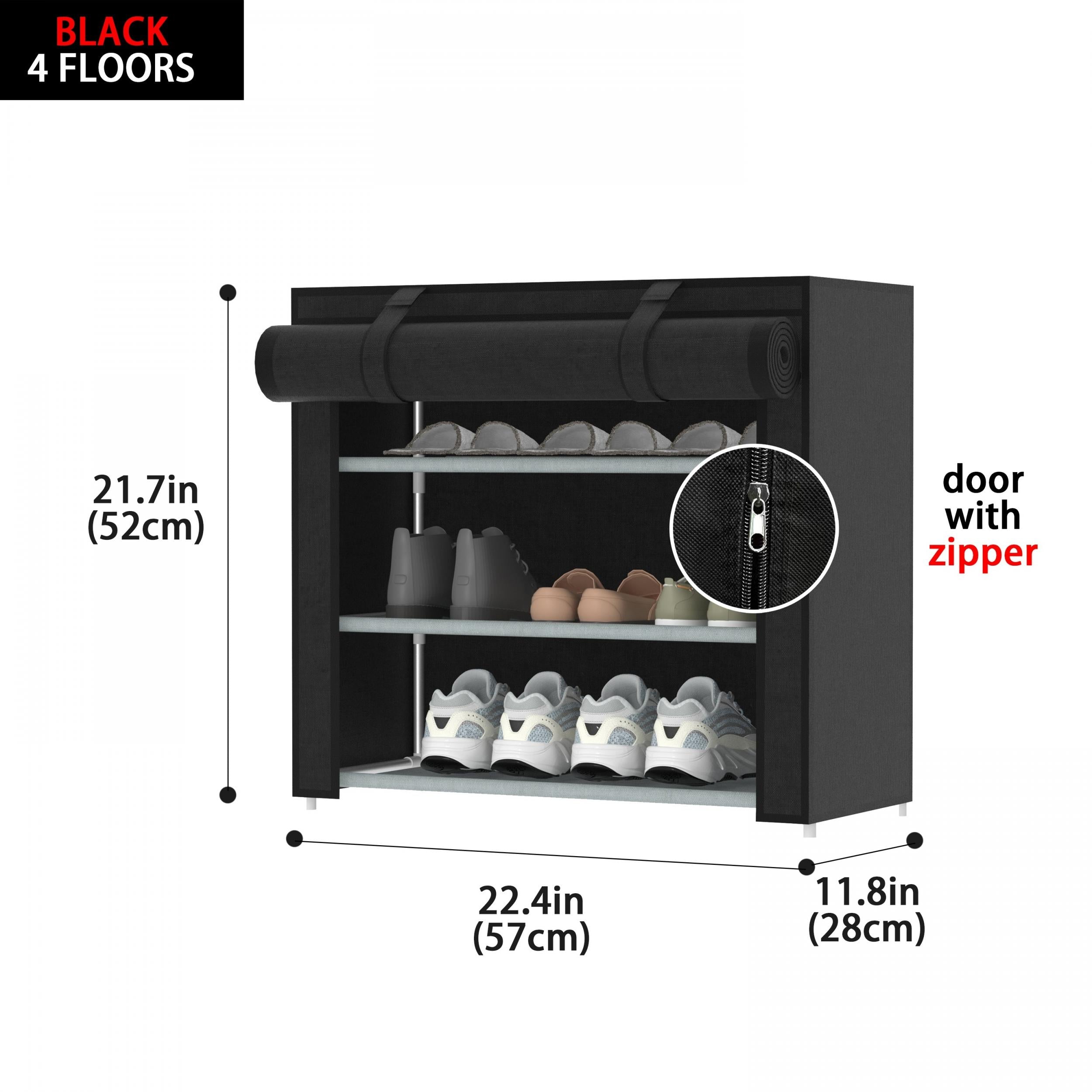 Portable Shoe Rack Foldable Shoe Organizer with Dustproof Cover