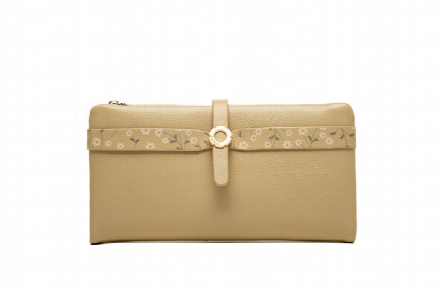 Women's Long Wallet and Pu Zipper Buckle Folding Handbag Wallet
