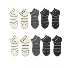 10 Pairs Striped Short Socks Comfy Sports Stockings Women's Hosiery