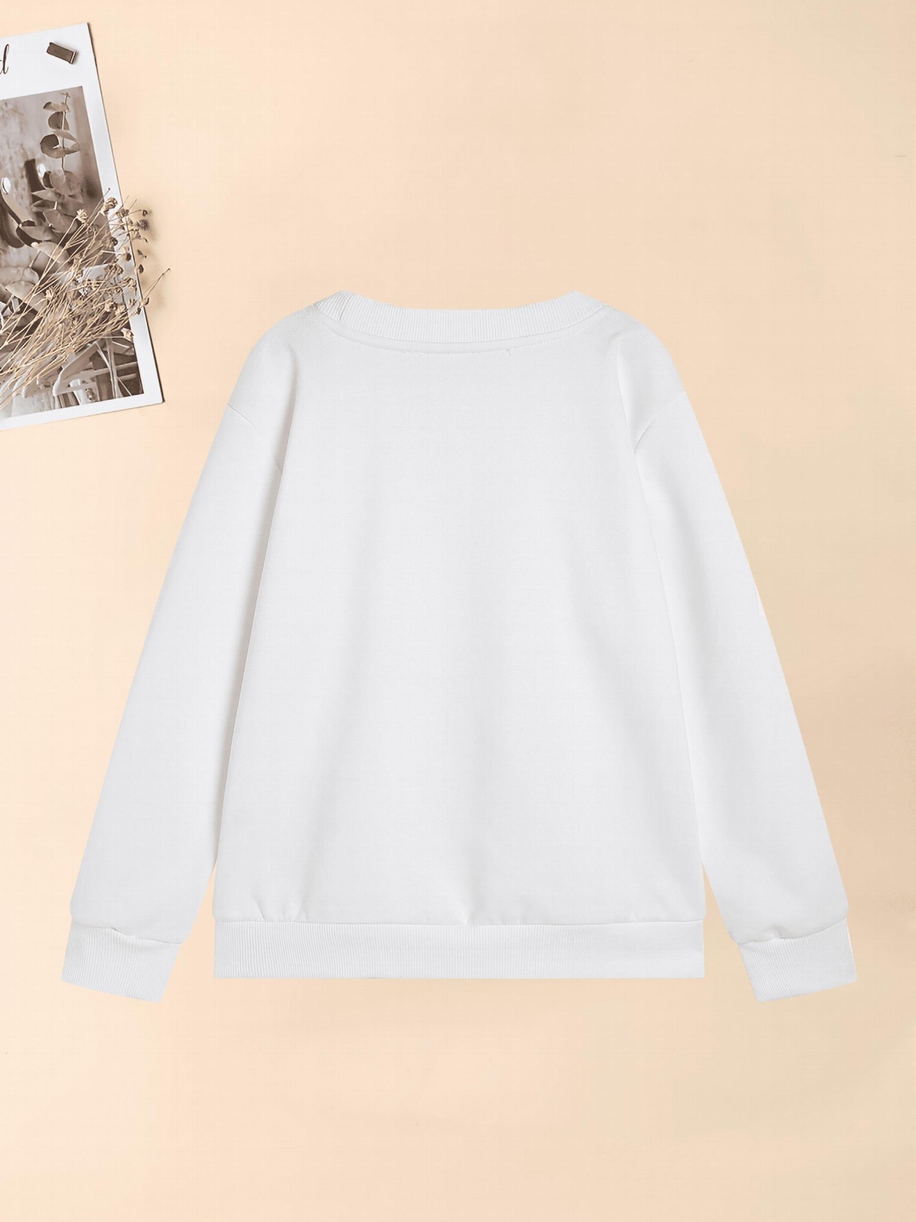 Girls Creative Butterfly Graphic Sweatshirt Round Neck Pullover Top