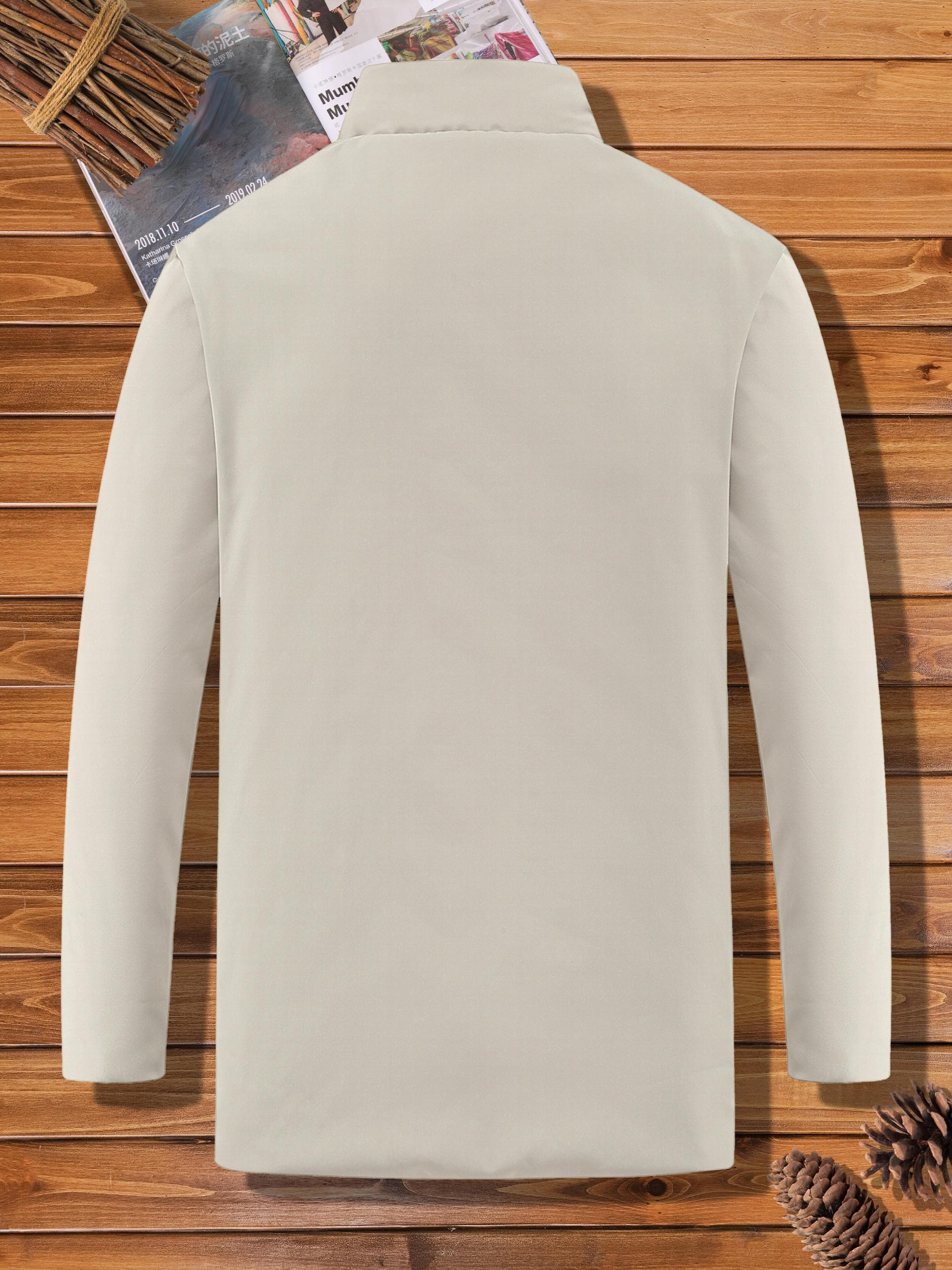 Men's Warm Flap Pocket Stand Collar Jacket