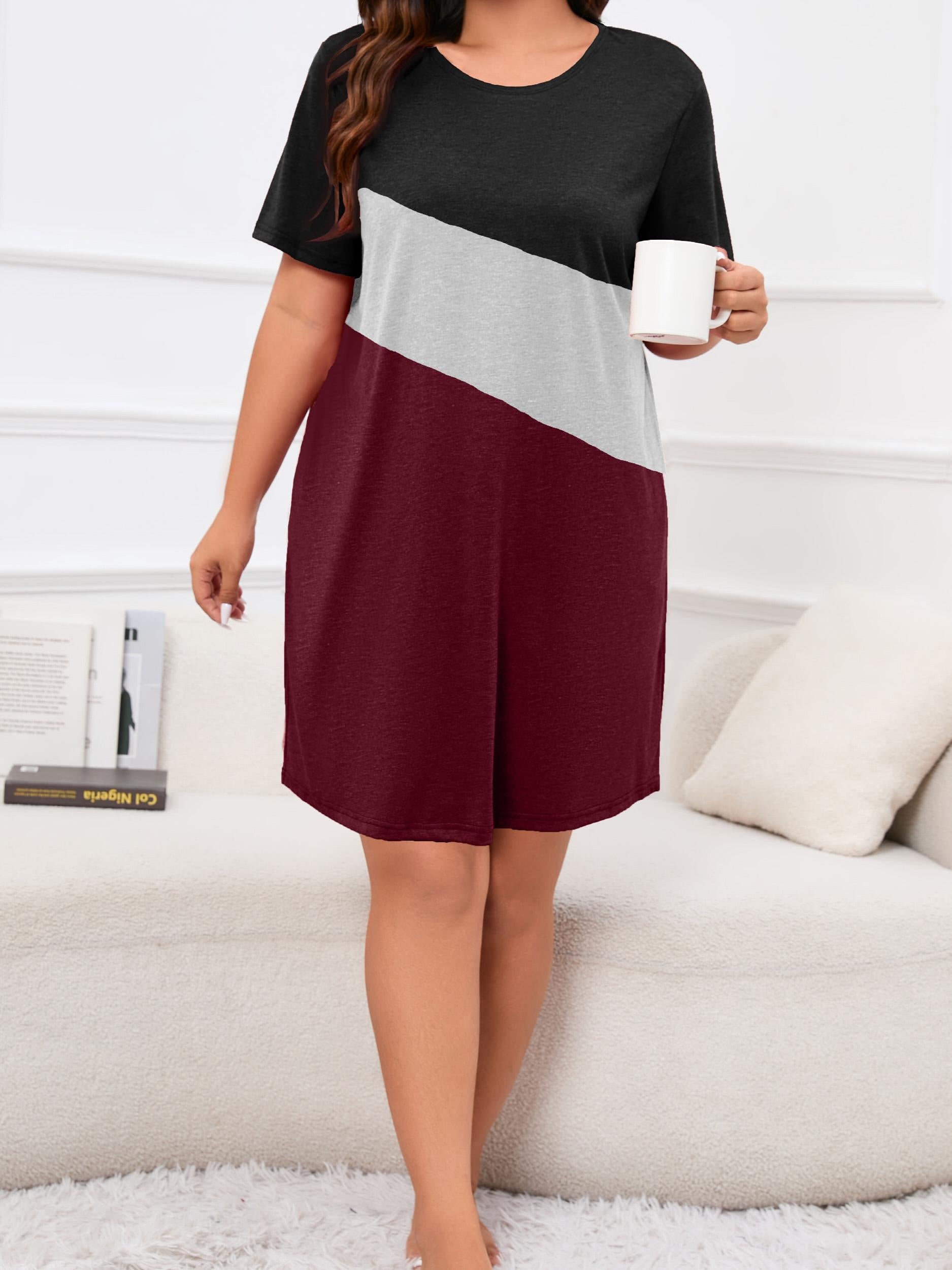  Colorblock Short Sleeve Tee Nightdress