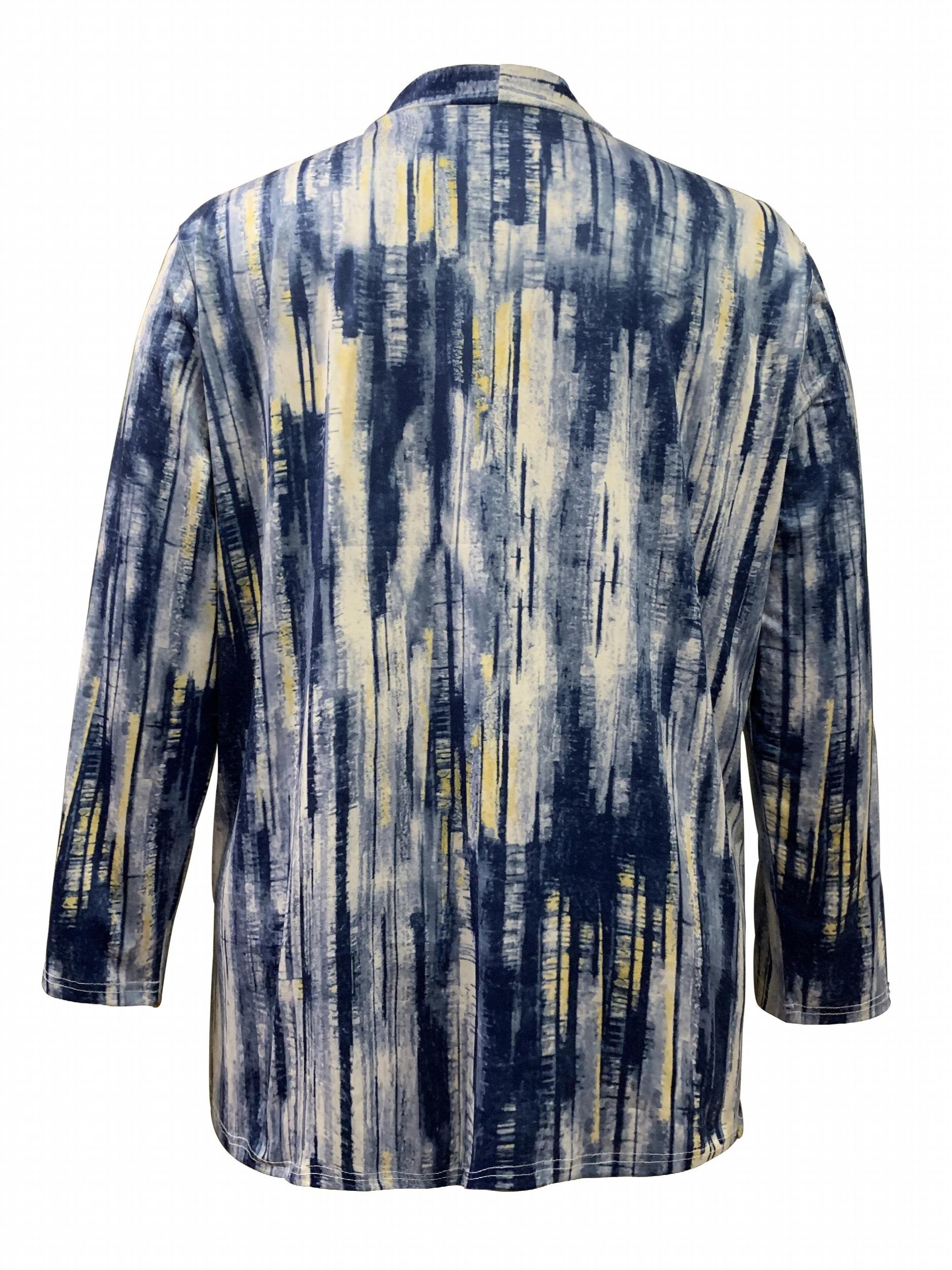  All-Over Print Long Sleeve Open Front Cardigan