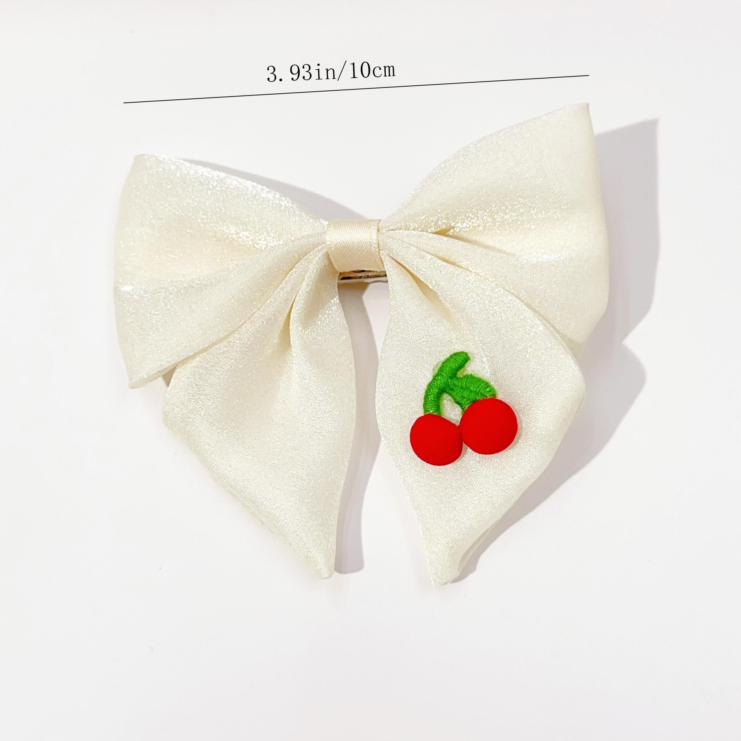 2pcs Cherry Pattern Bow Hair Clip Girls Headwear