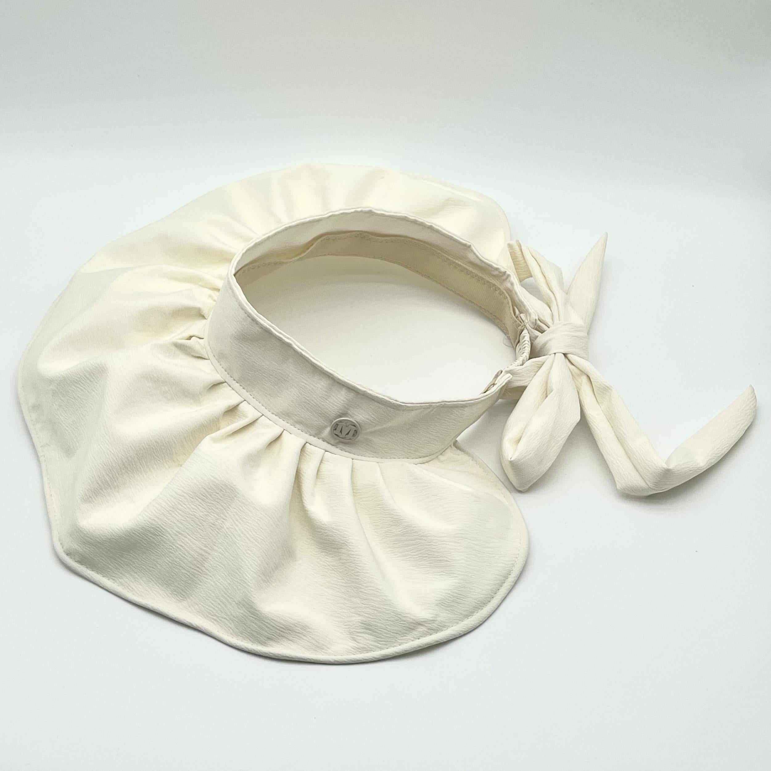 Beige Shell Visor Hat Wide Brim Sunshade UV Protection Sun Hat