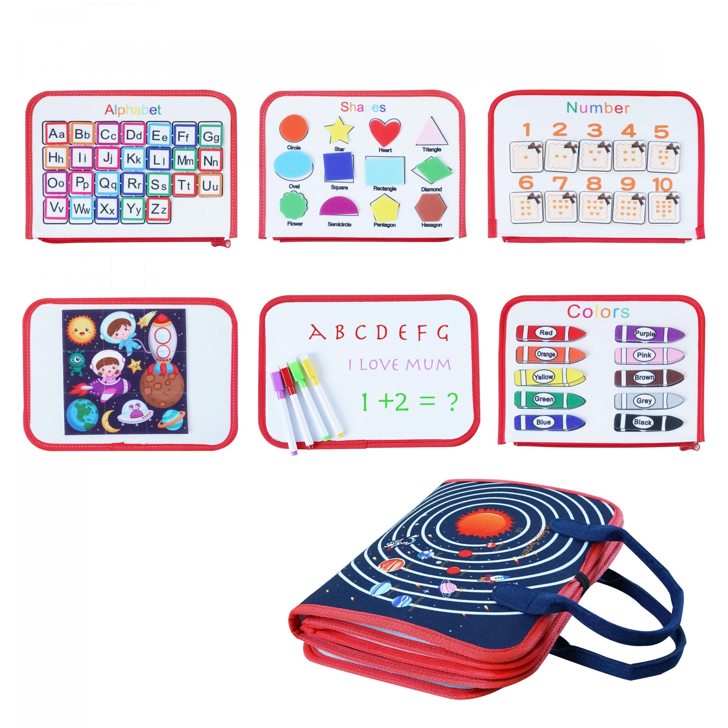 Montessori Busy Board Sensory Toys 5-in-1 for Toddlers 1-3 Yrs