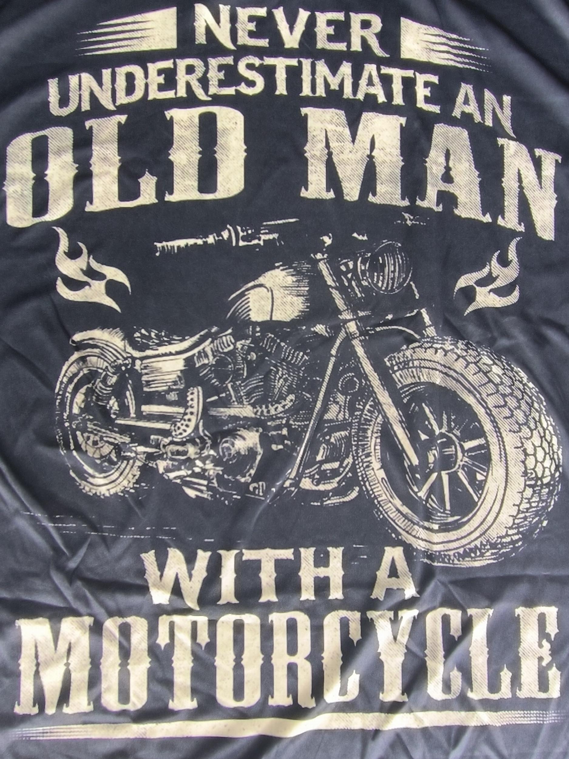 Men's 3D Motorcycle Print T Shirt Casual Mid Stretch Tee