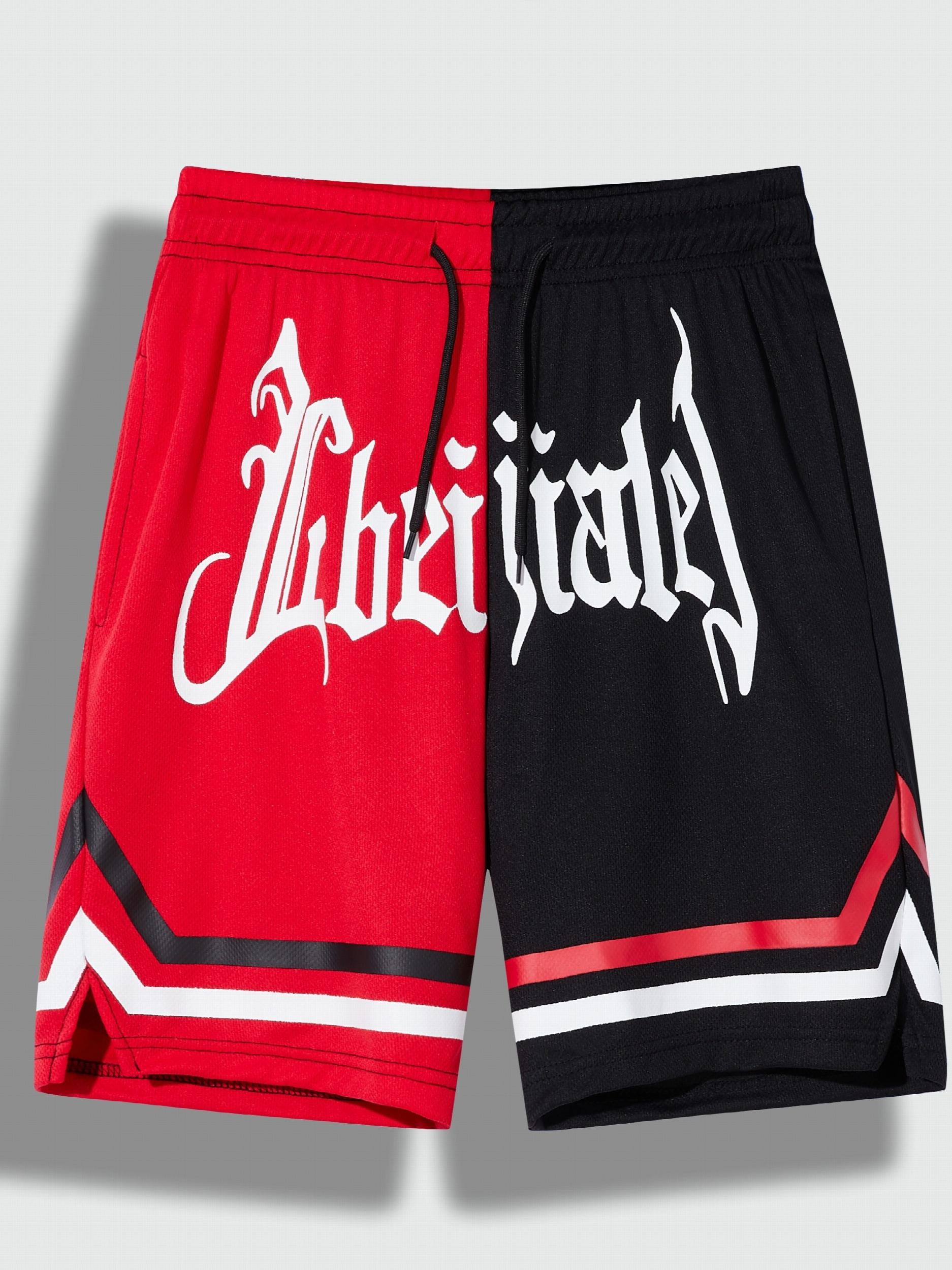Boys Block Letter Print Gym Workout Shorts Quick Dry Lightweight
