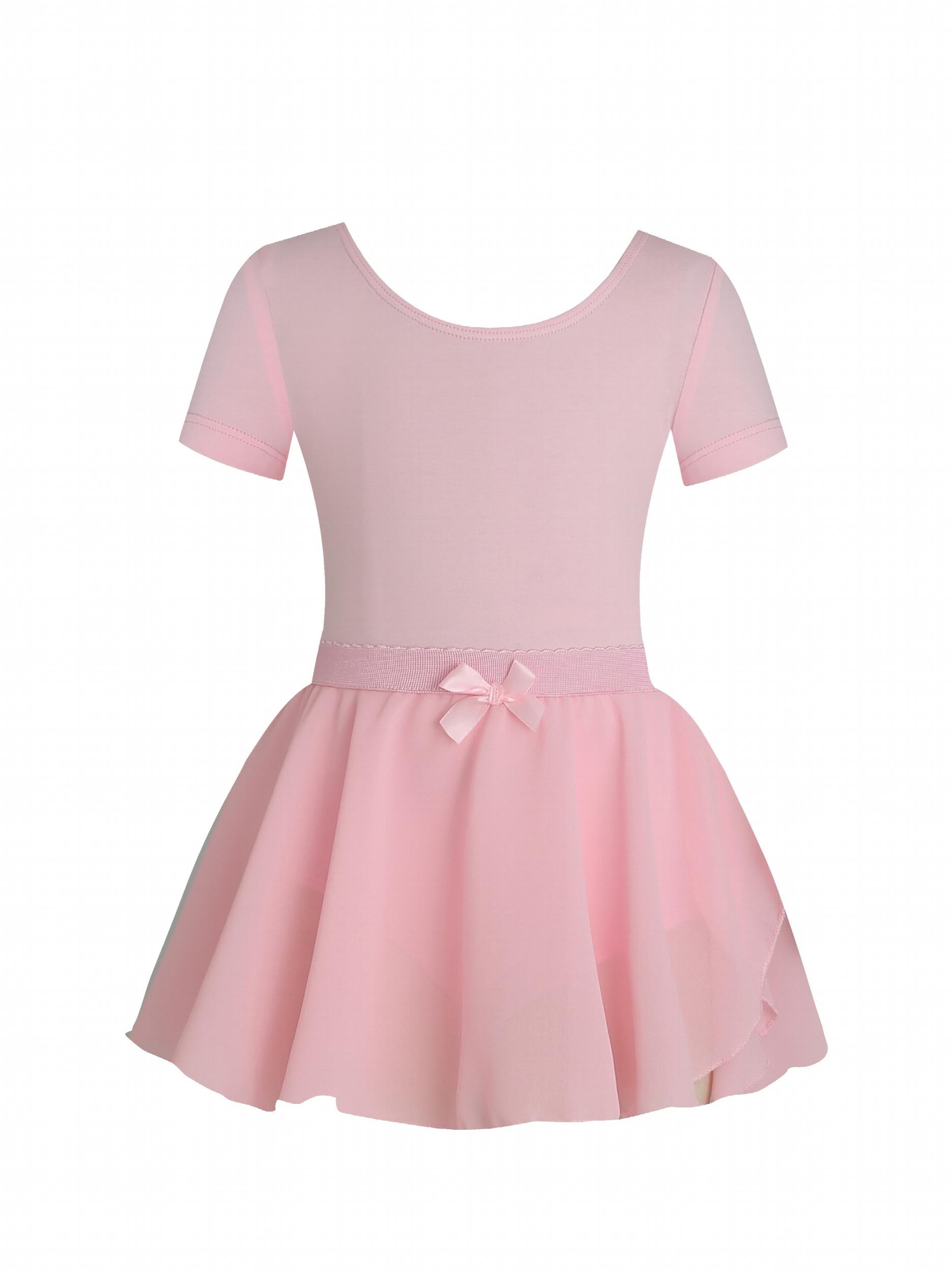 Girls Casual Chiffon Ballet Dress Short Sleeve Costume