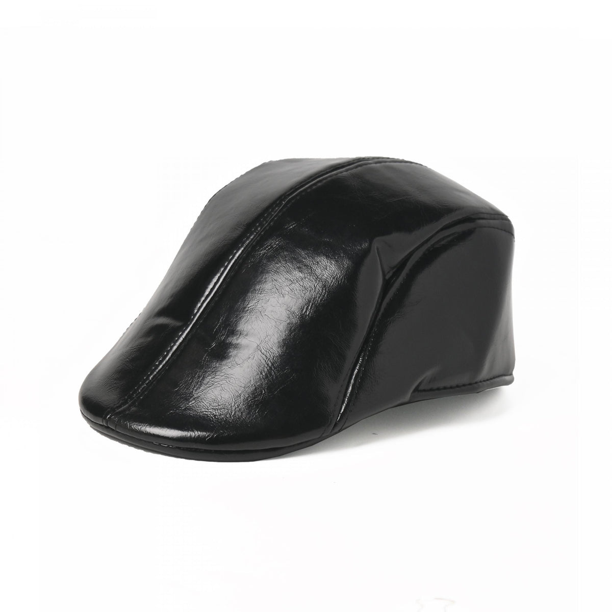 Men's Leather Beret Outdoor Street Solid Hat Vintage Newsboy Hat