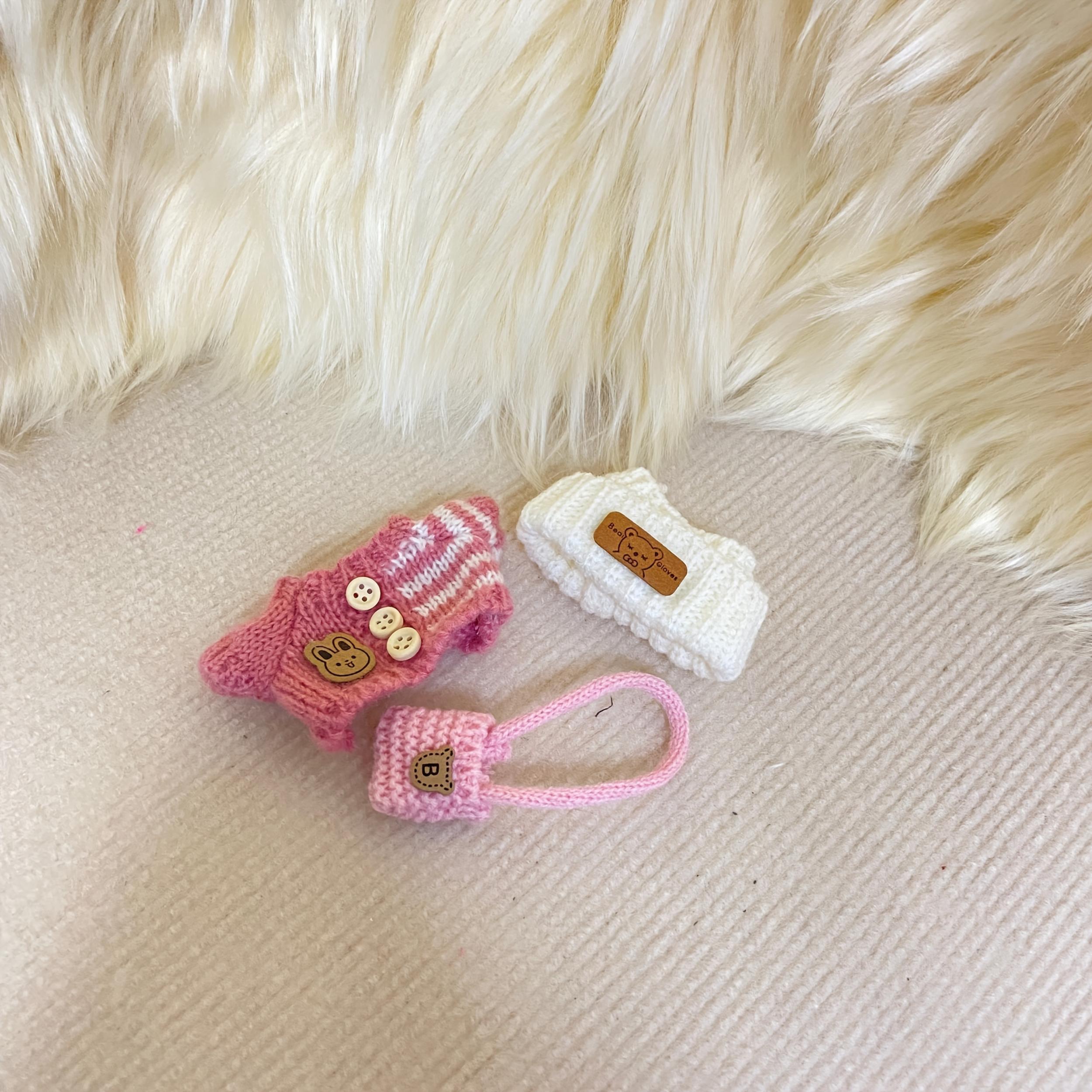 Hand-Woven Doll Clothing Set - 3 Pieces