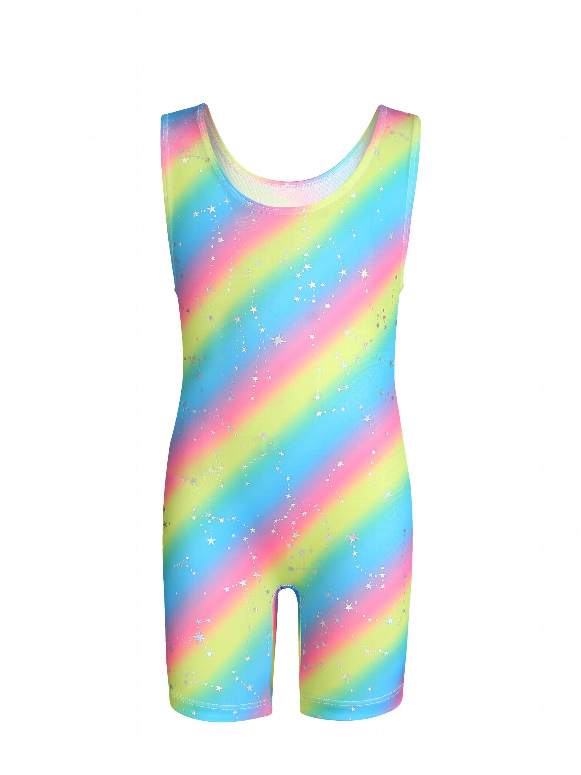 Girls Sleeveless Athletic Jumpsuit Gymnastics Leotards Outfit