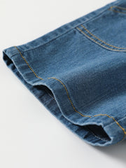 Boys Summer Denim Shorts Elastic Waist Casual Stretch