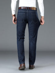 Father's Gift Straight Fit Jeans Men's Casual Trousers Spring Fall Business