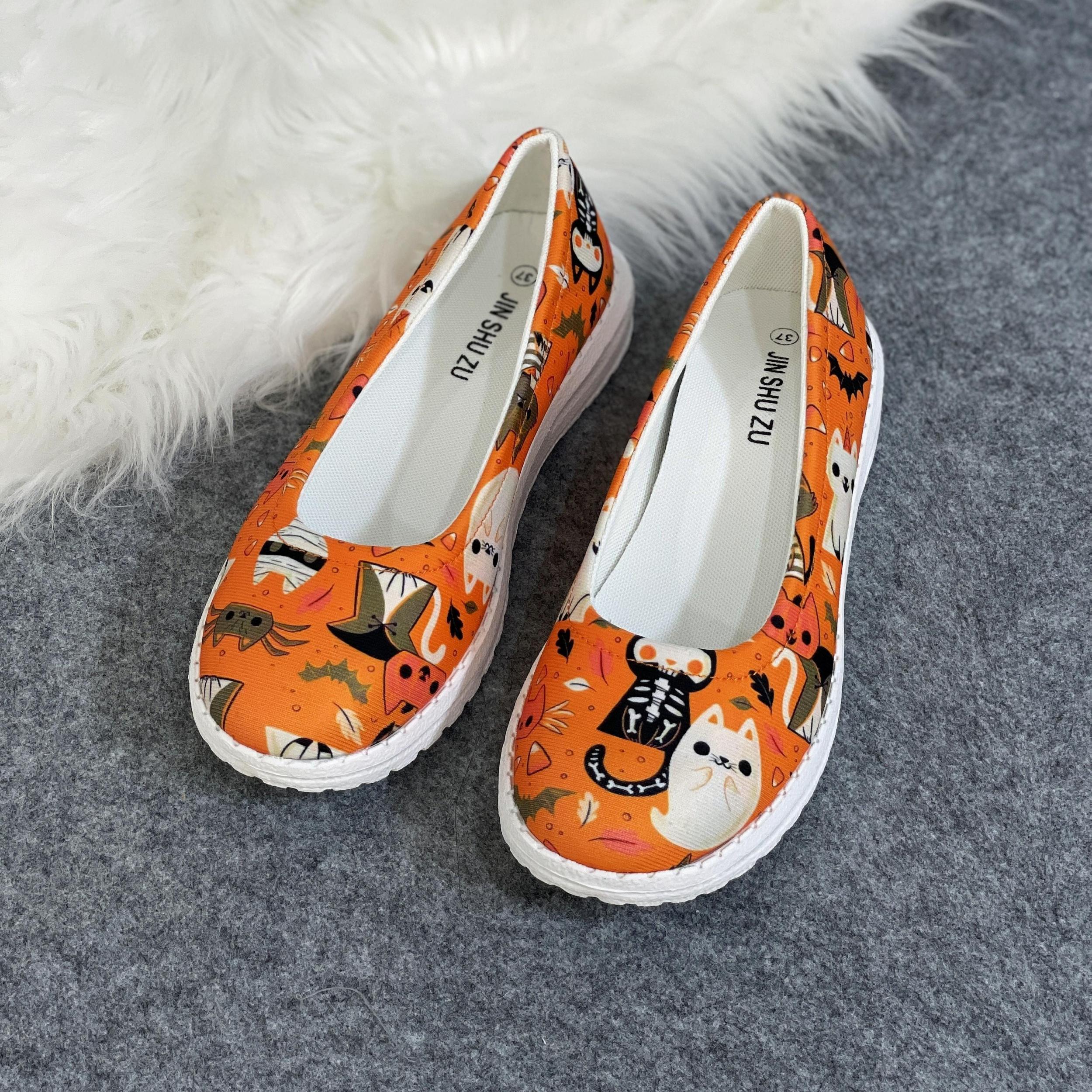 Halloween Colorful Elements Print Casual Walking Shoes