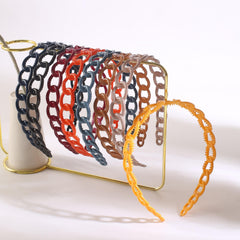 8pcs Bright Wide Headband Hoop Chain Hair Accessories