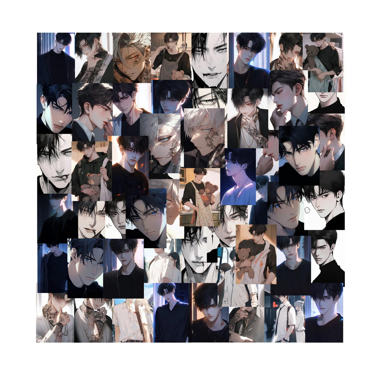 54pcs Handsome Character Stickers for Mobile Phone Case Luggage Notebook