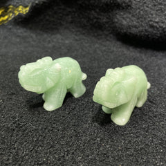 Green Aventurine Jade Stone Crystal Elephant Decoration