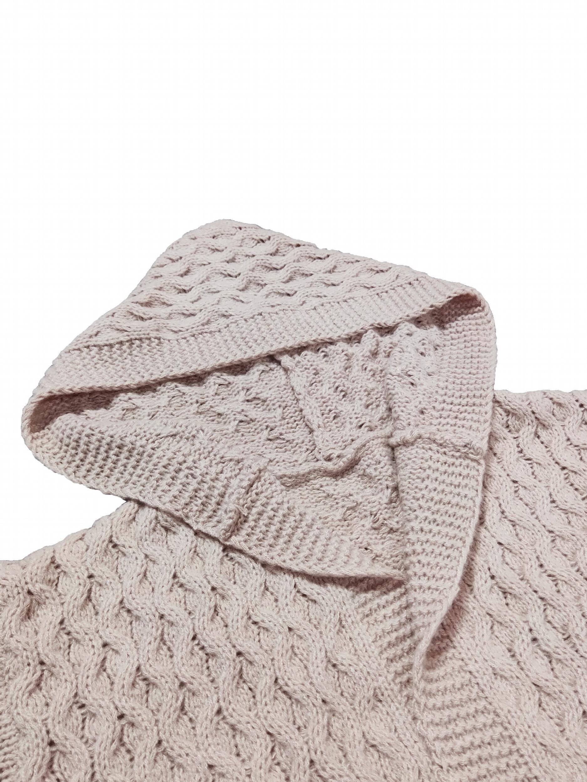  Solid Cable Long Sleeve Hooded Cardigan