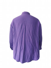  Solid Button Up Long Sleeve Blouse