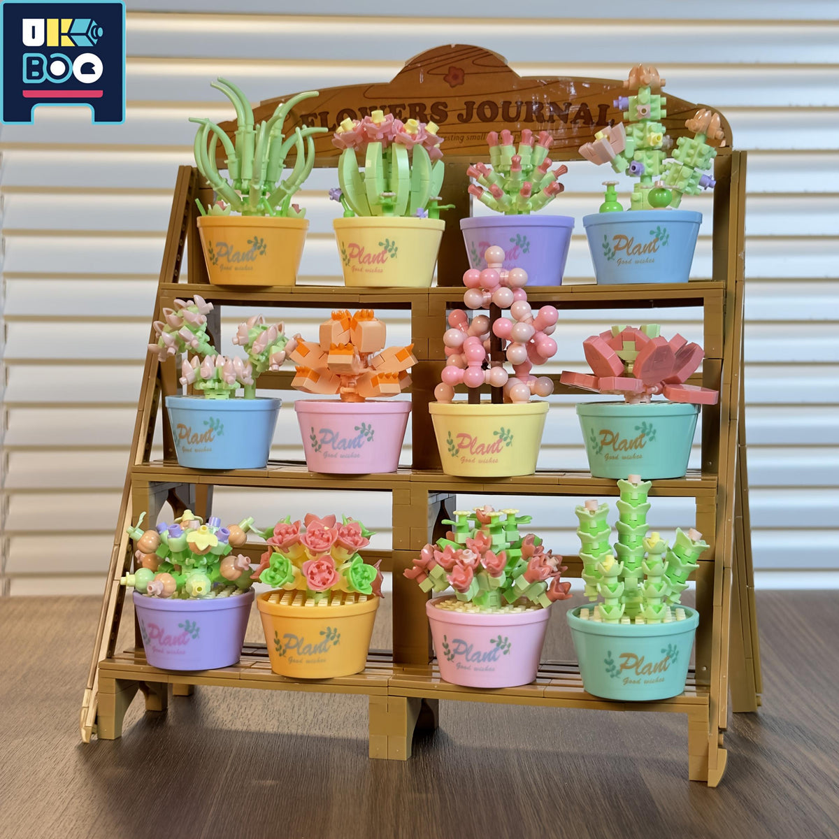 12pcs Mini Succulent Building Blocks Set Ideal for Home Decor