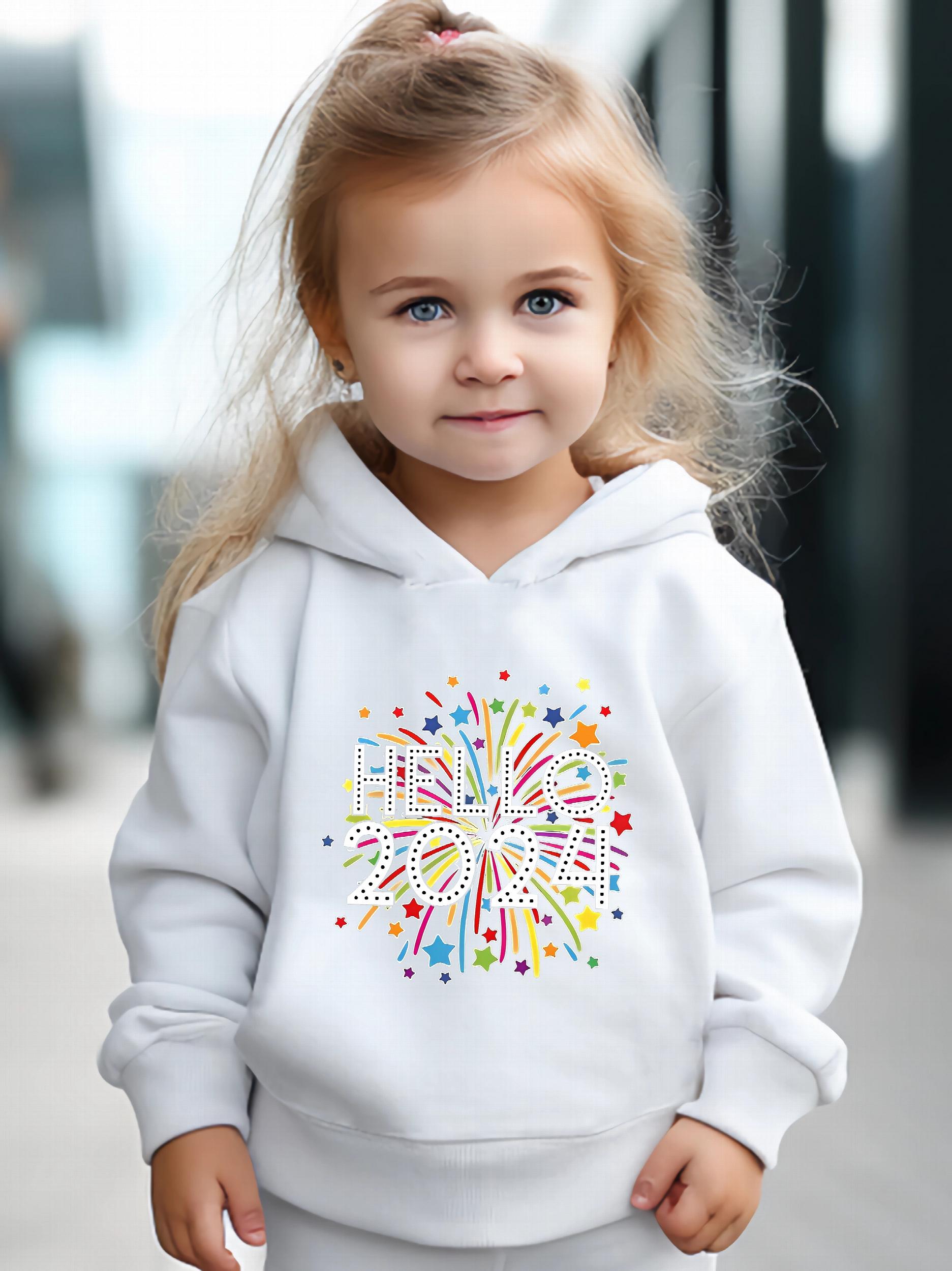 Kid's 2pcs Hello 51 41meter Print Outfit Girl's Sporty Clothes