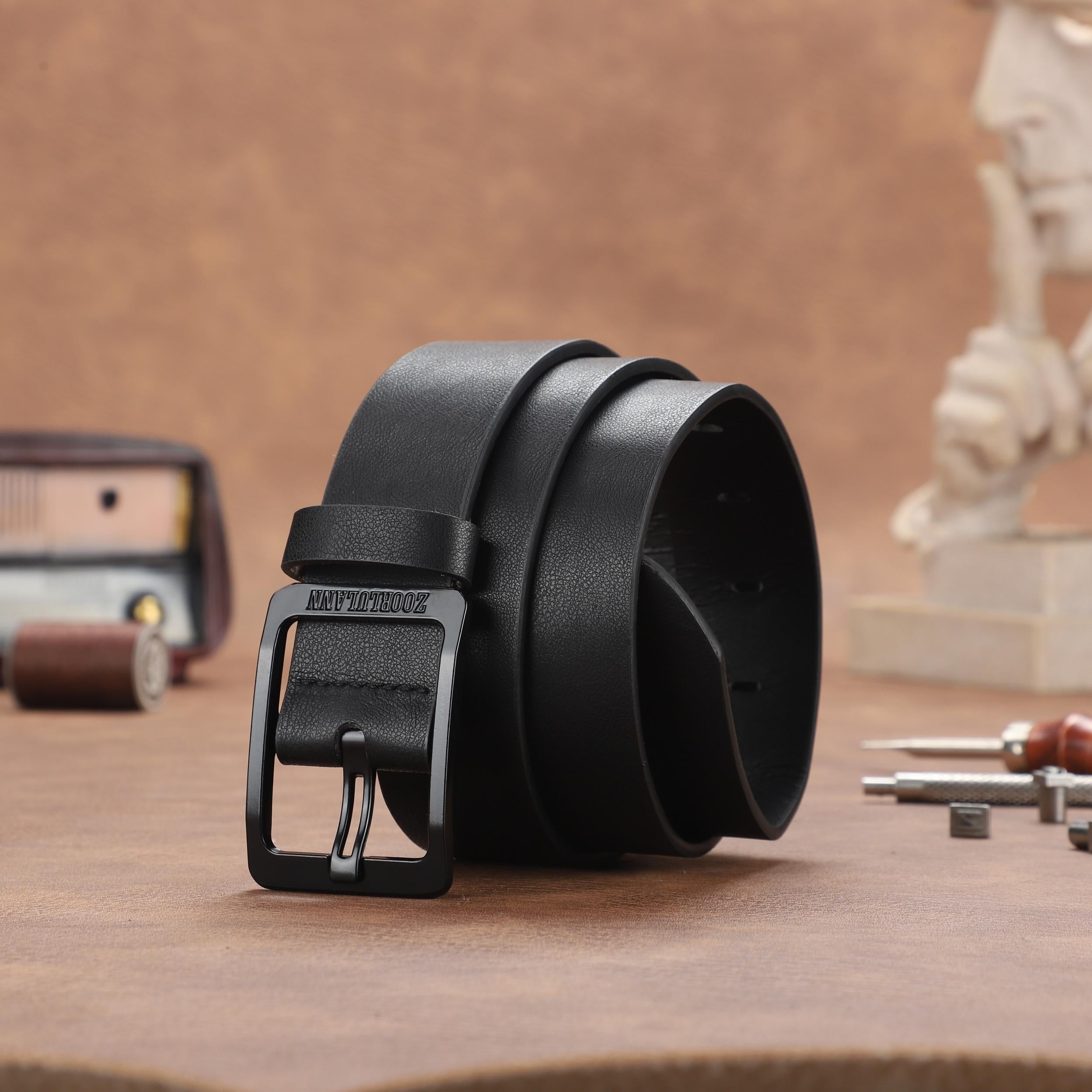 Men's Pin Buckle Belt PU Leather Casual Jeans Pants Strap
