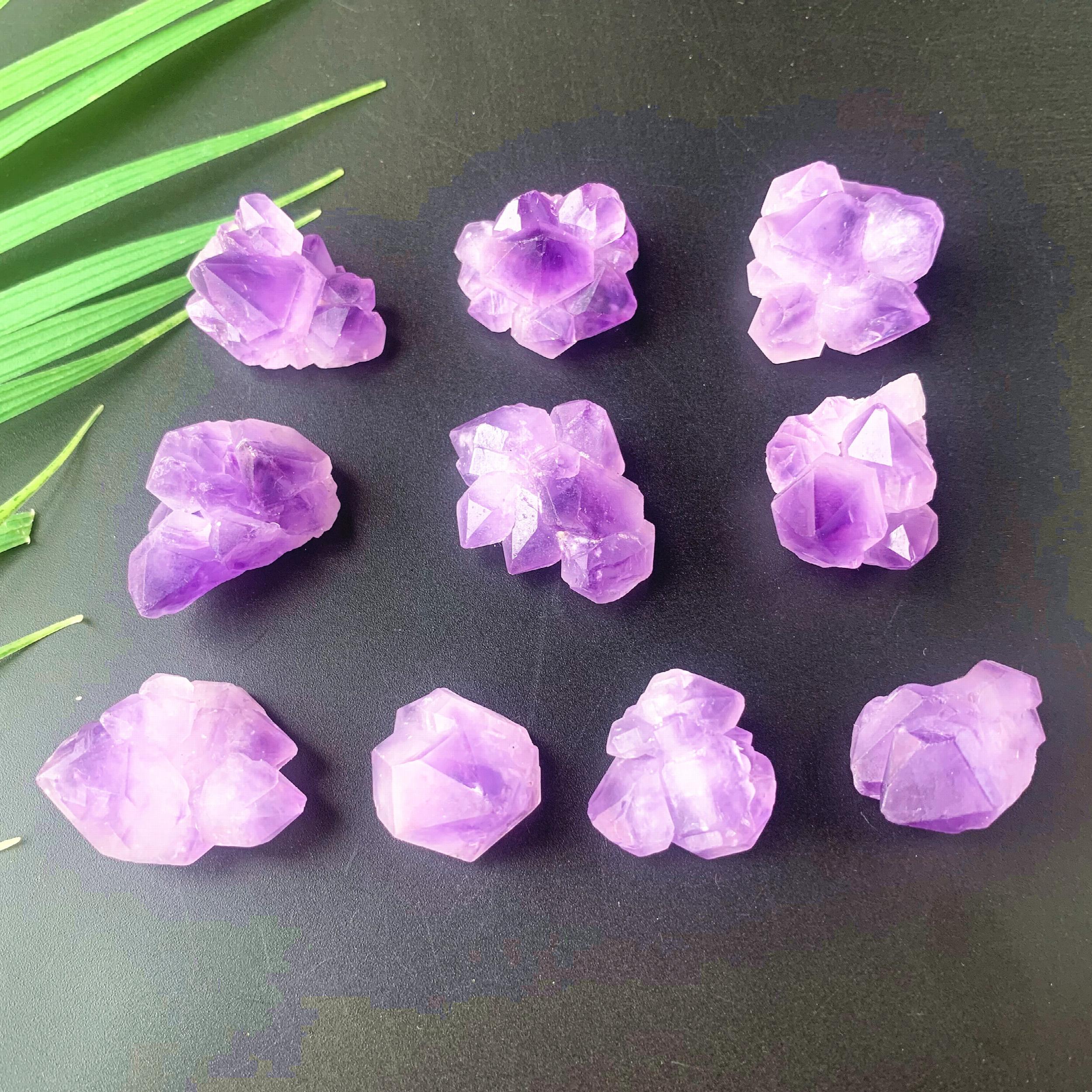 2 Natural Amethyst Flower Cluster Raw Stone Healing Crystals
