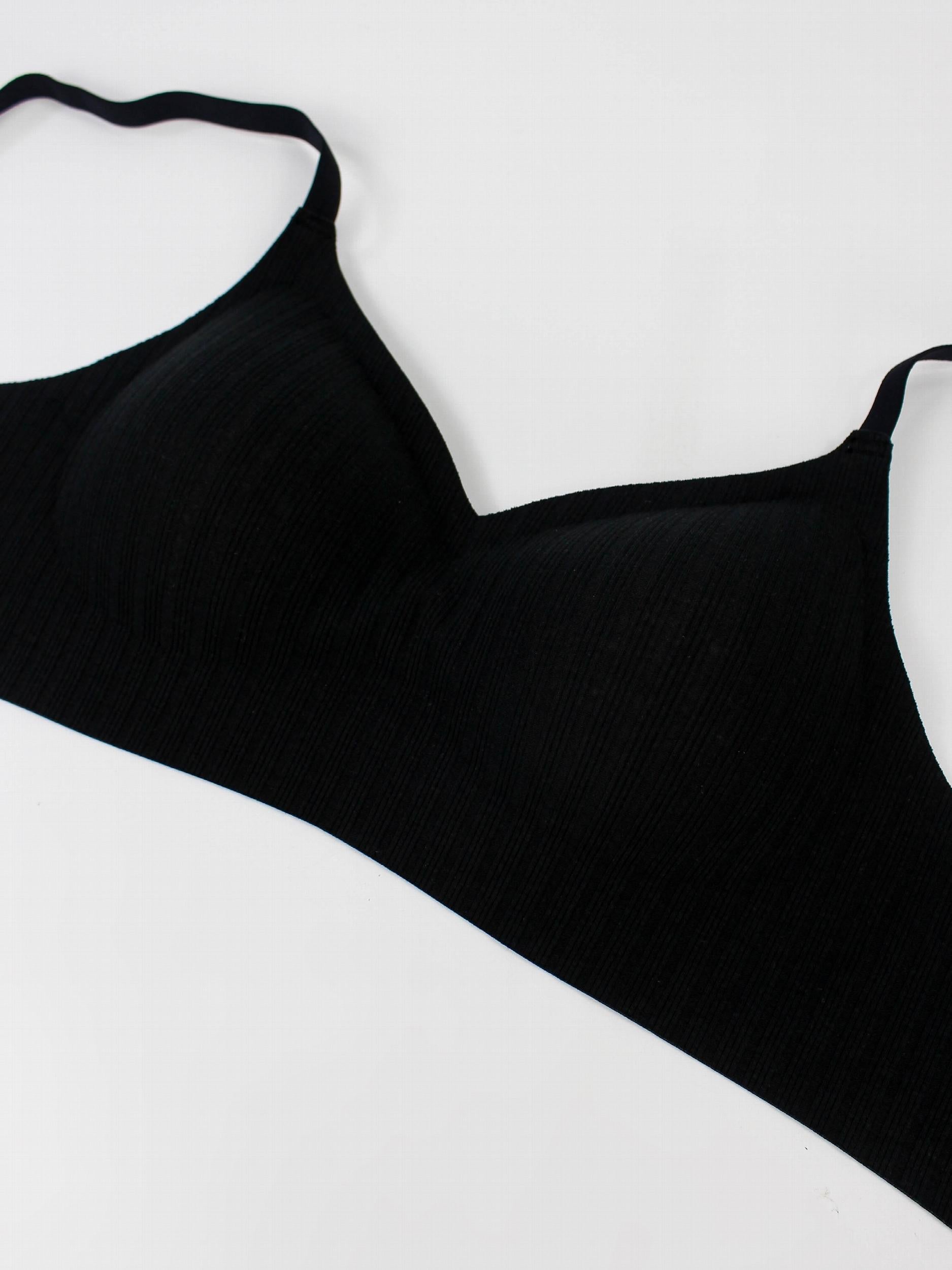 Push Up Striped Side Bra Soft and Comfortable Solid Lingerie