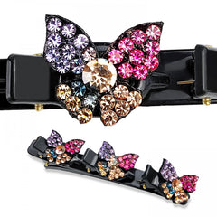 Vintage Rhinestone Butterfly Hair Clip for Women Girls