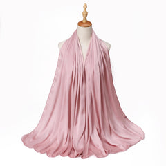 Crinkle Satin Scarf Hijab Solid Classic Shawl Head Wrap Women